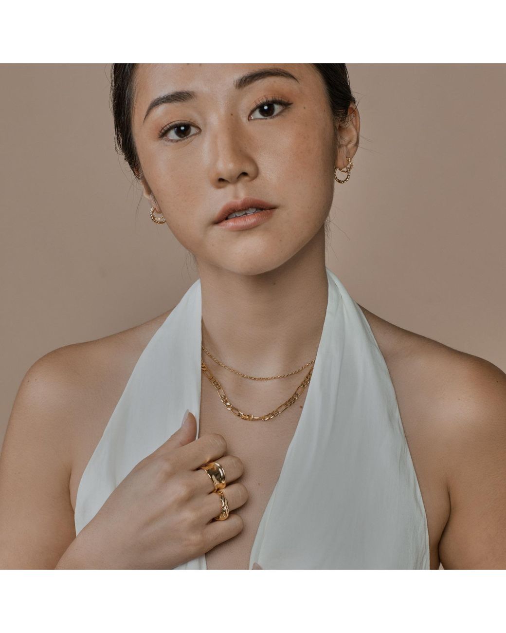 Lait & Lune Metallic Mesa Figaro Chain Necklace