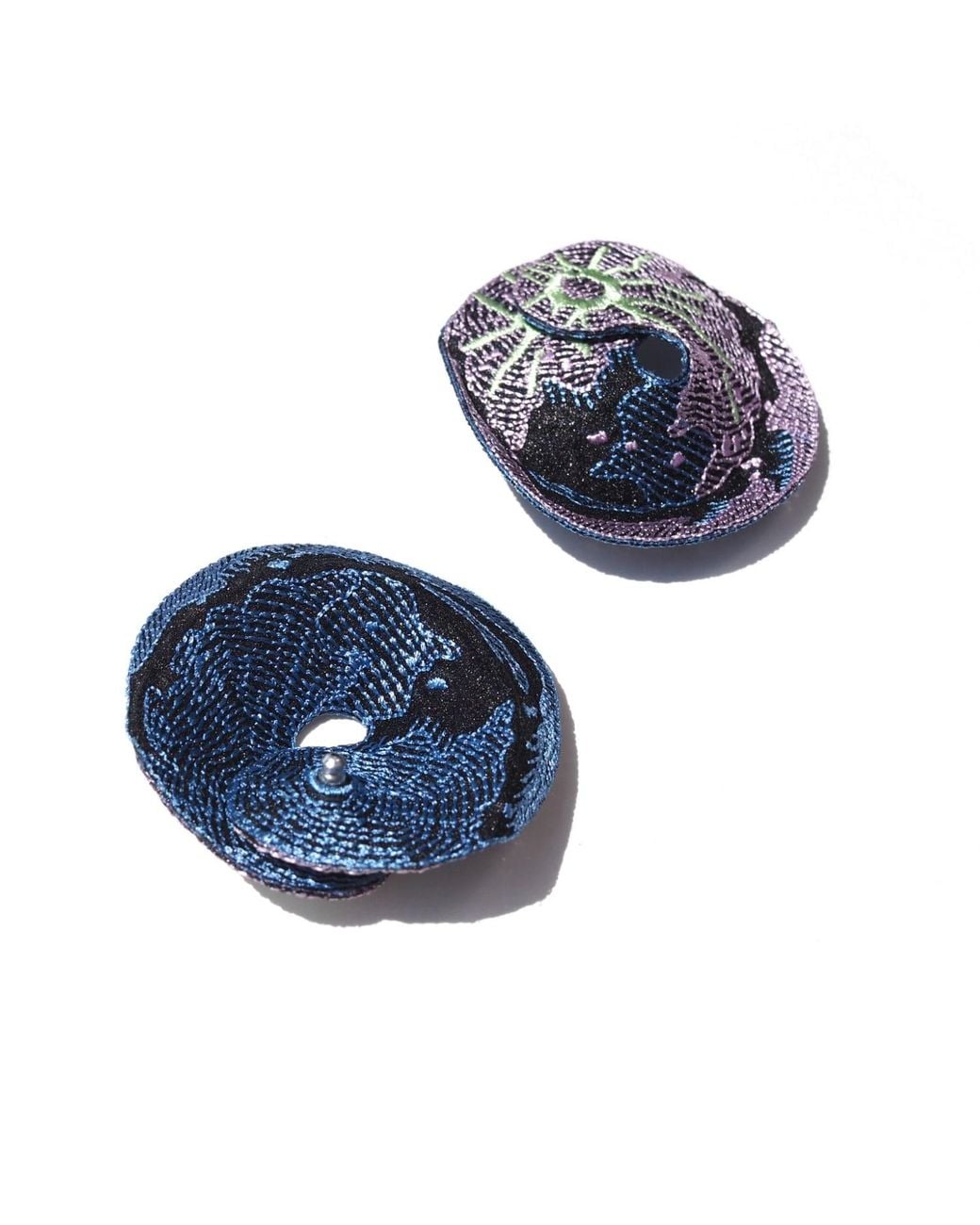 Nana Watanabe Blue Moonglow Embroidered Earrings