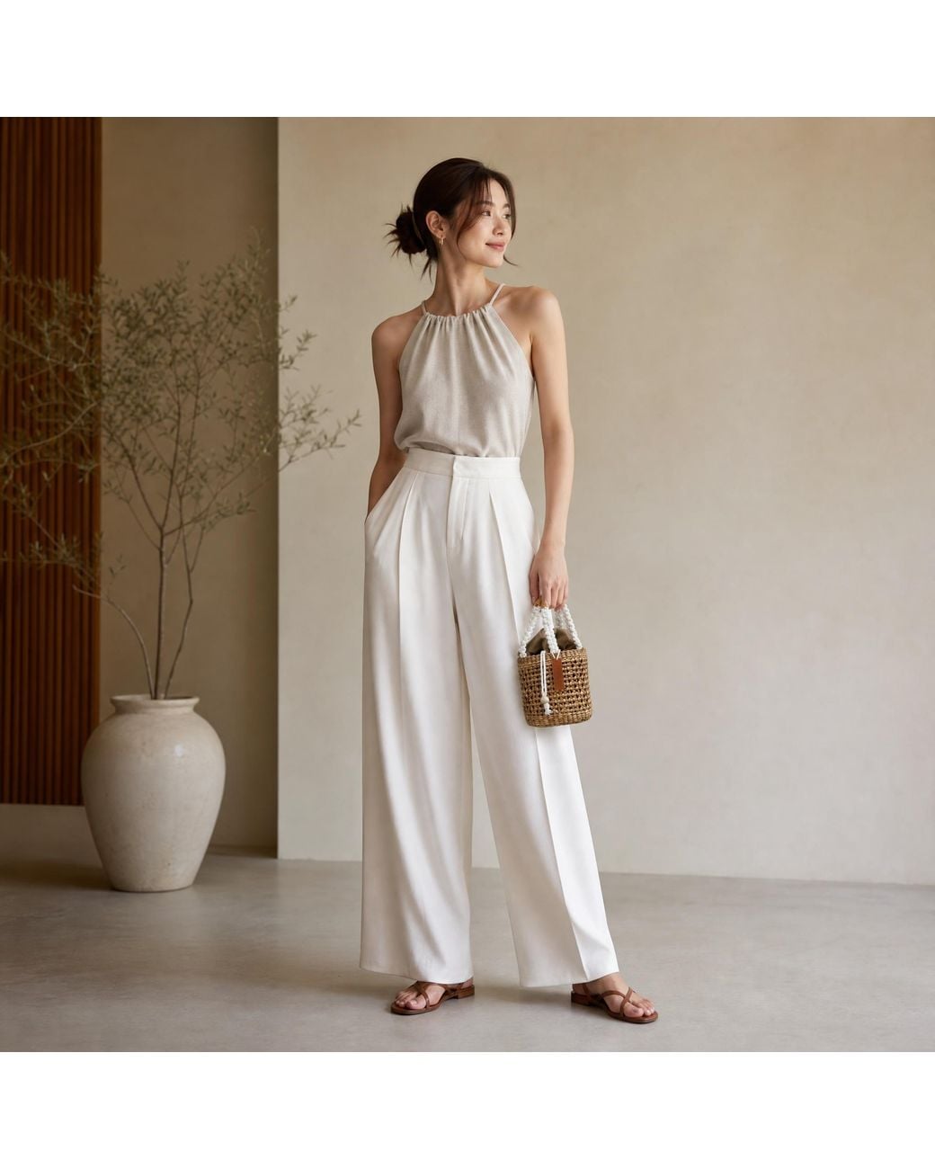 Silk and Bears Metallic Neutrals Lotus Mini Bucket Bag – Handwoven Water Hyacinth
