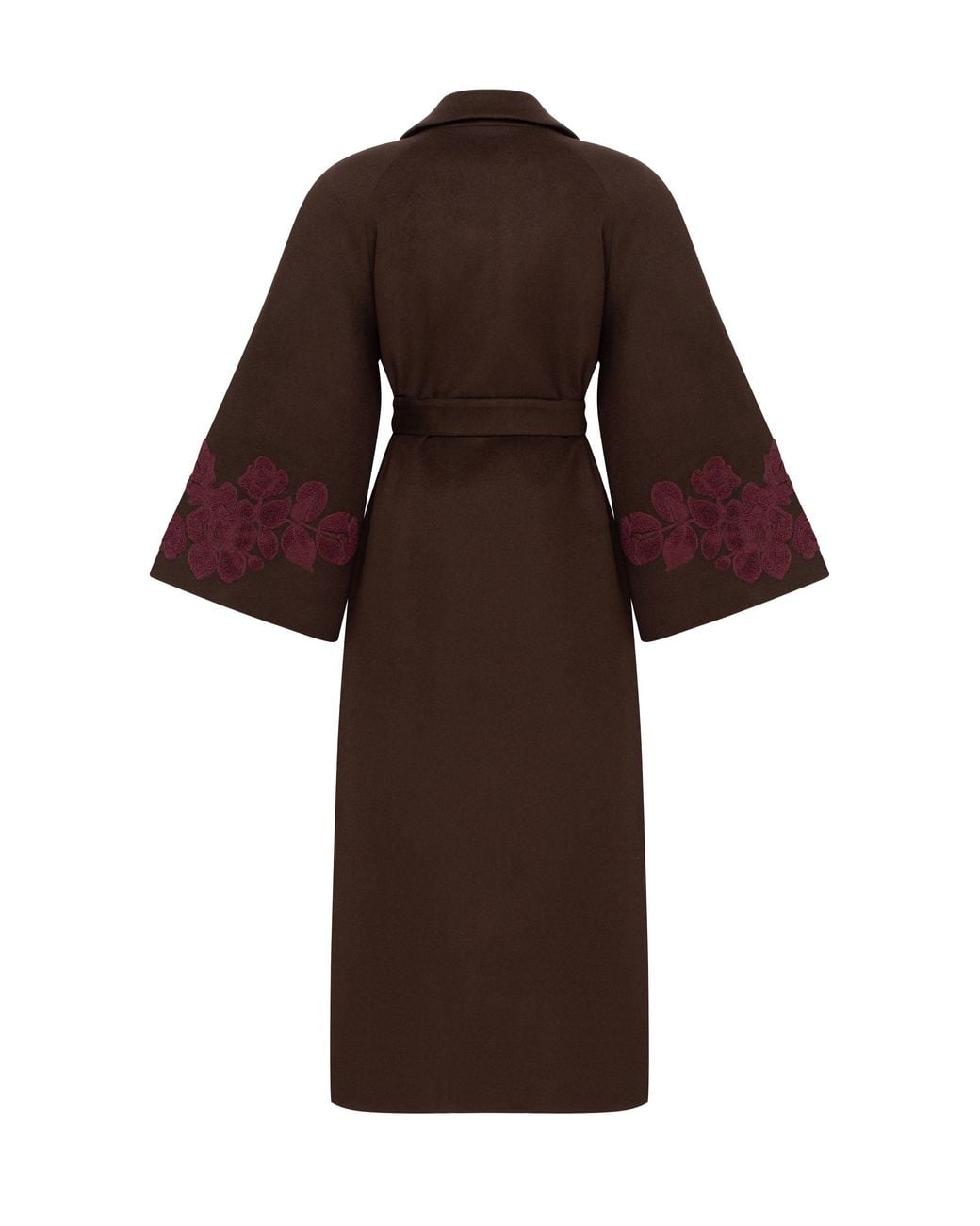Annabo Ashen Rose Embroidered Wool & Cashmere Coat