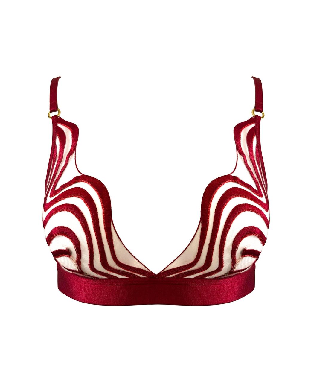 Somewhere Never Red Making Waves Triangle Bralette