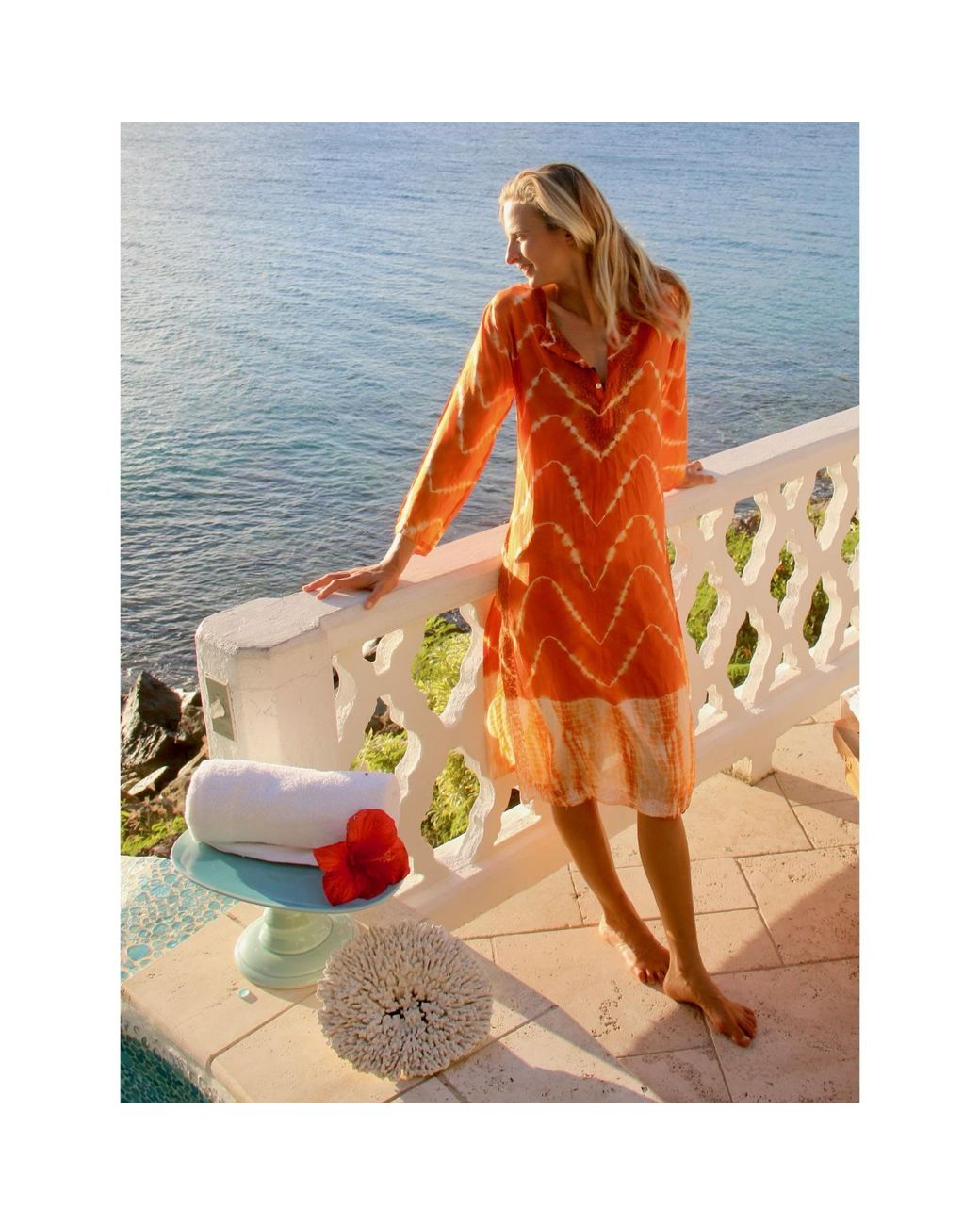 Antra Designs Orange The Pheme Silk Kaftan Tangerine