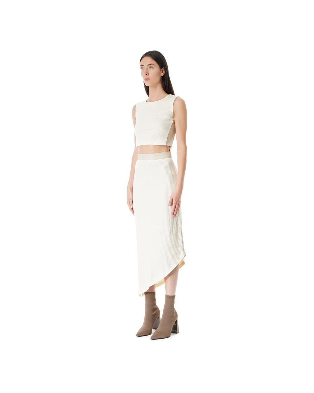 MARGOT VII White V Nude Top