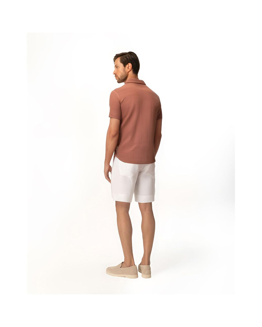 Haris Cotton Pink Textured Cotton Byron Shirt Blush for men