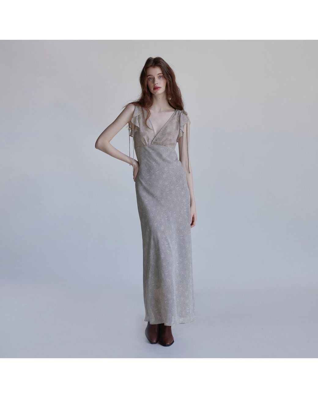 Belsize25 Gray Butterfly Midi Dress