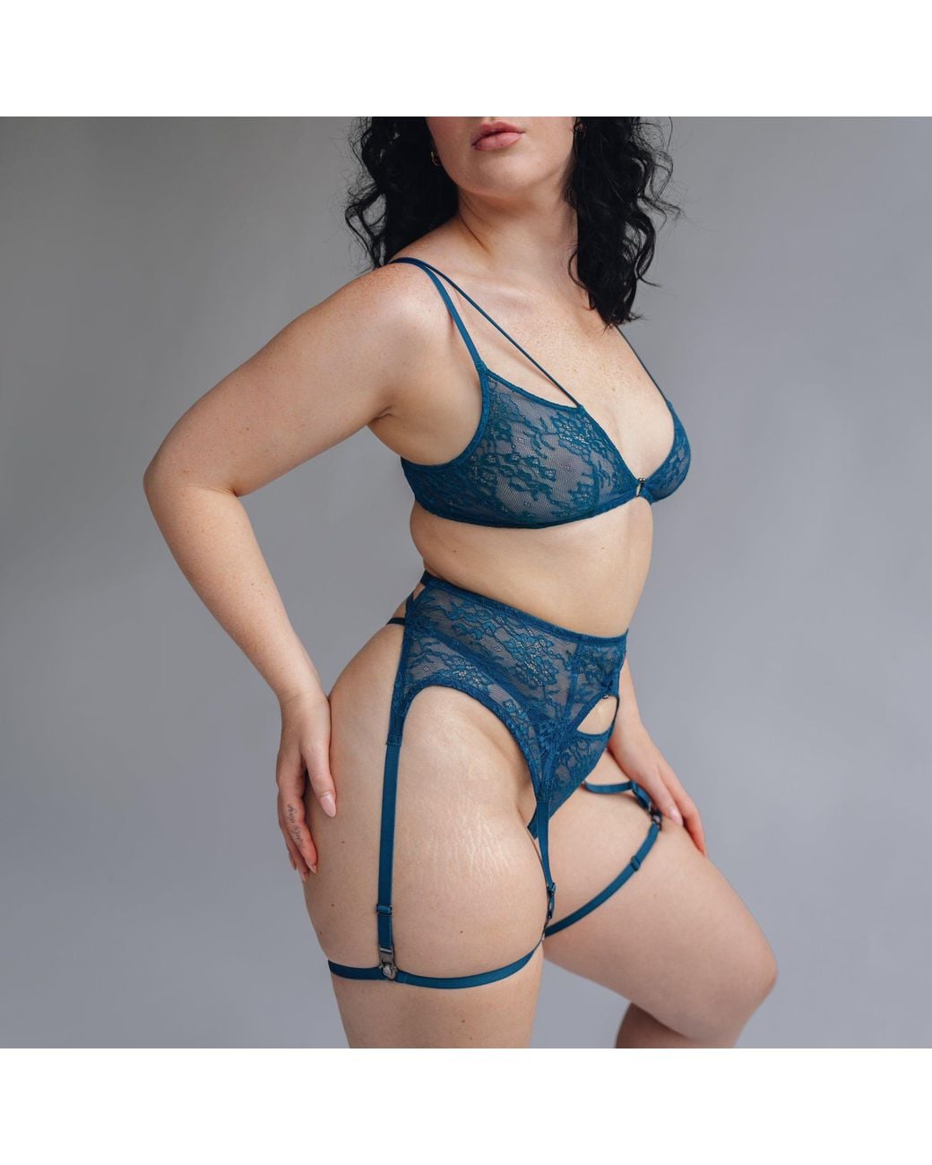 MONIQUE MORIN LINGERIE Blue Amphitrite Bralette Undertow