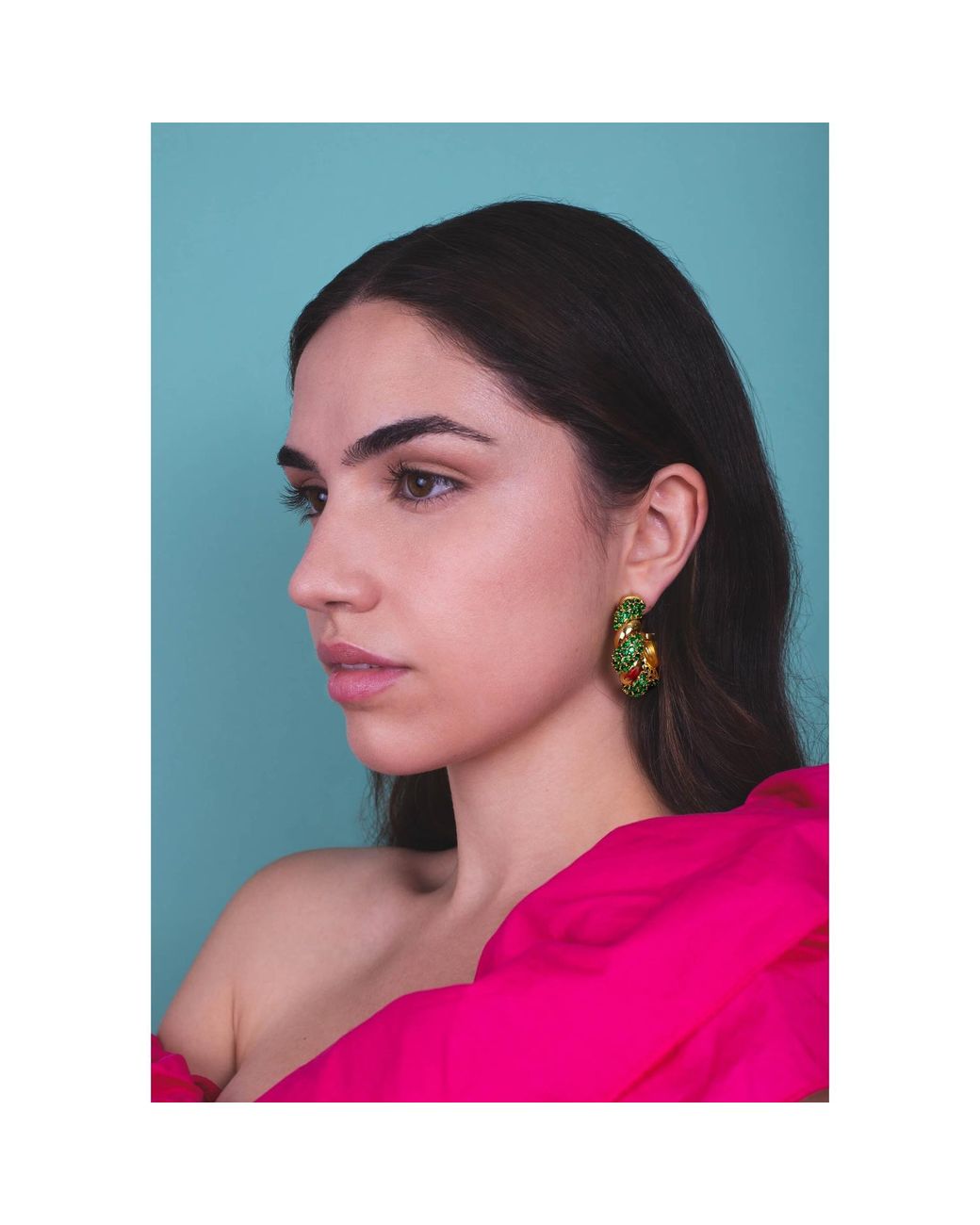 Lavani Jewels Multicolor Green & Gold Plated Paramount Hoops