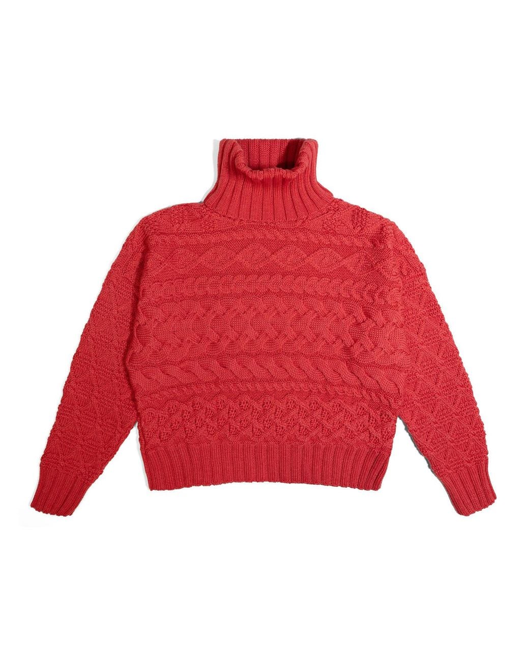 Gigi Knitwear Red Cable Sweater