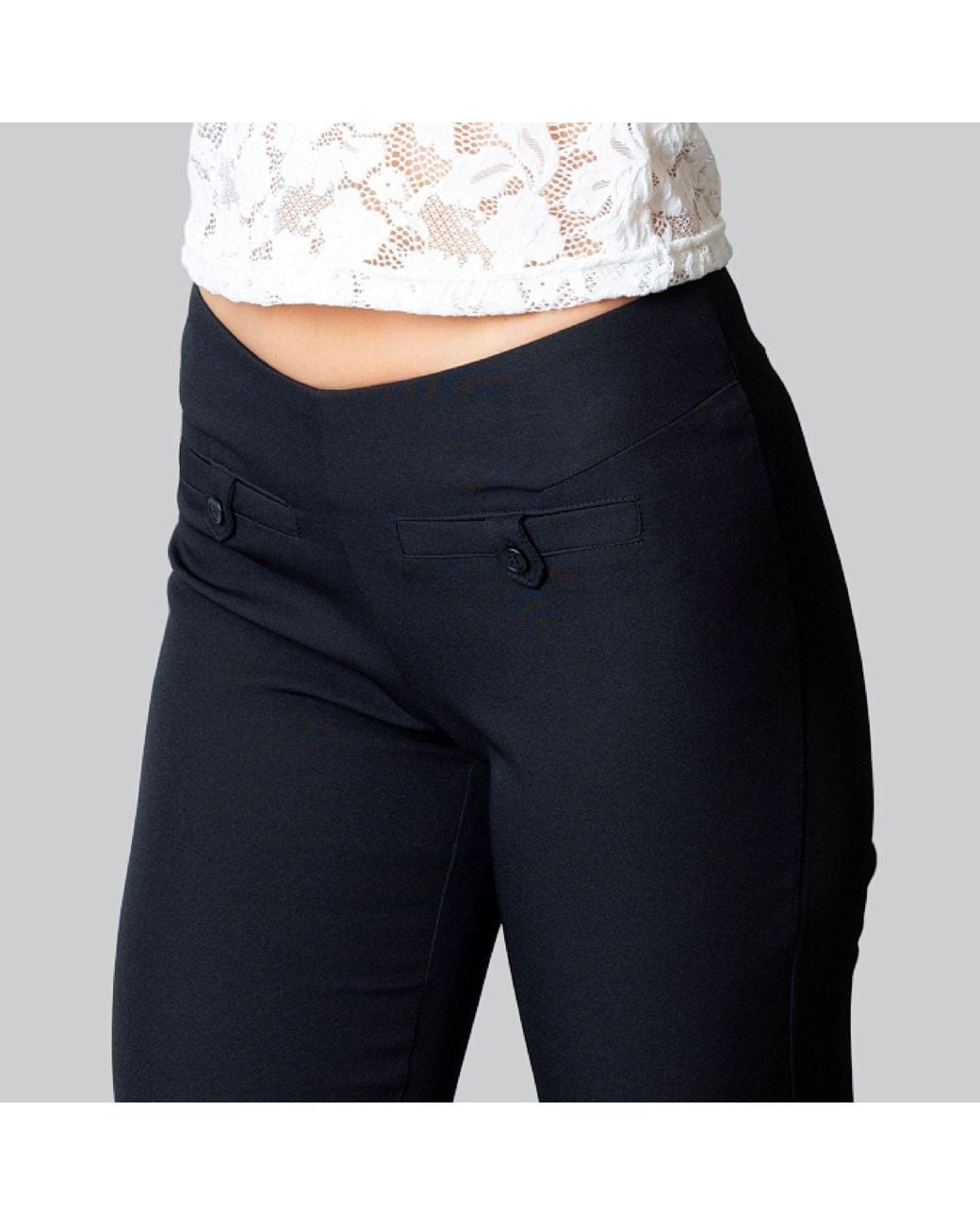 Love and Nostalgia Black The Motor Running Loop And Button Front Pant
