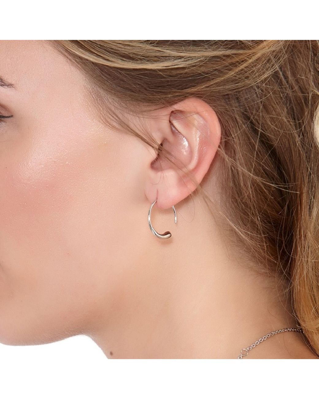 Lucy Quartermaine Metallic Solid Sterling Luna Hoops