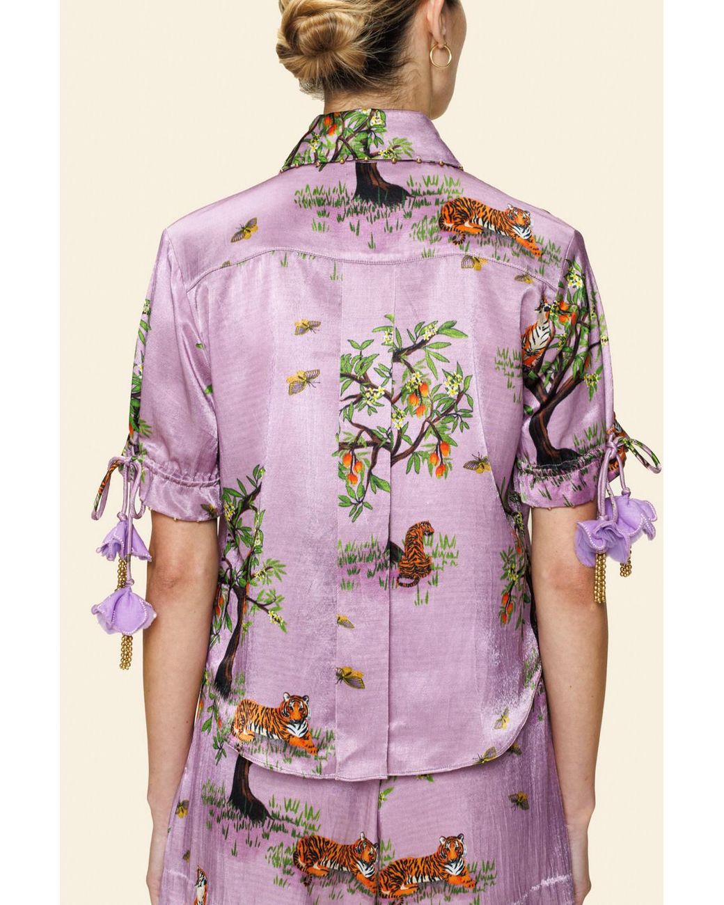 Ashaki Pink Relaxed Lilac Shanti Tiger Shirt