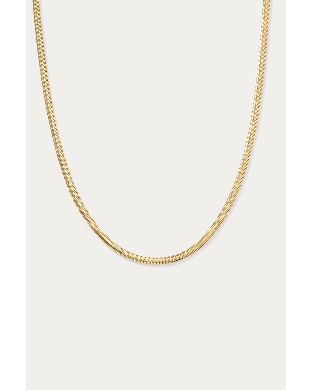 Vanhi Metallic Estelle Herringbone Chain Necklace