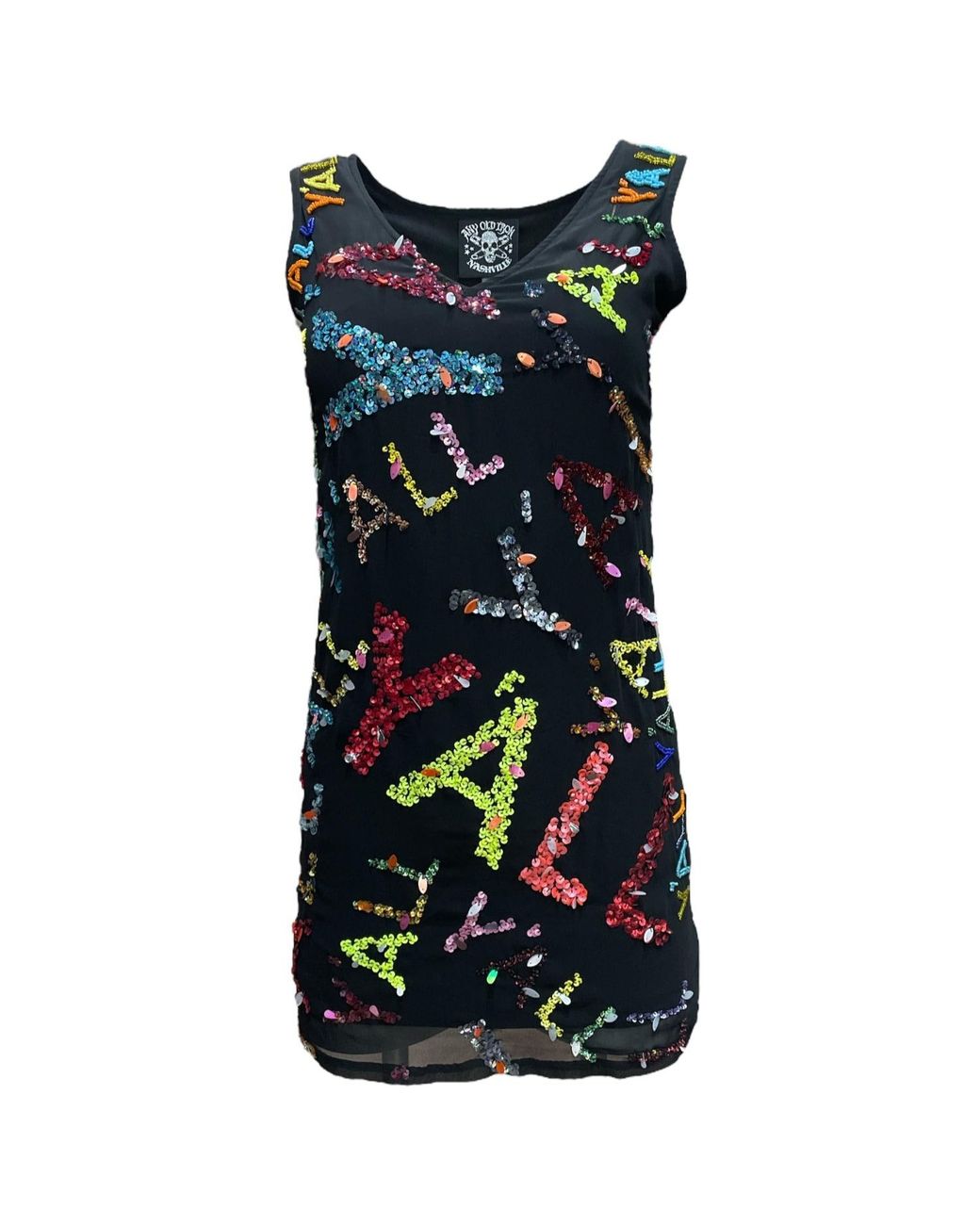 Any Old Iron Blue Multi Color Y'All Short Dress