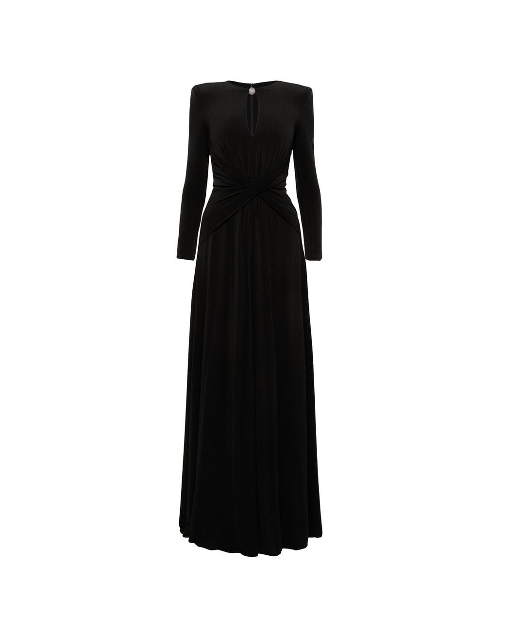 Nissa Black Crystal-Detail Maxi Dress
