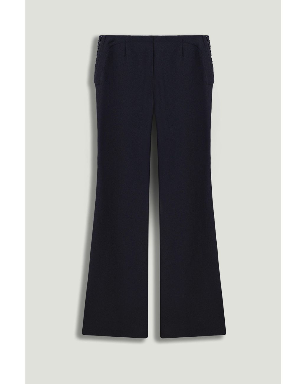 Nocturne Blue Side-Tie Low-Rise Slim Fit Trousers