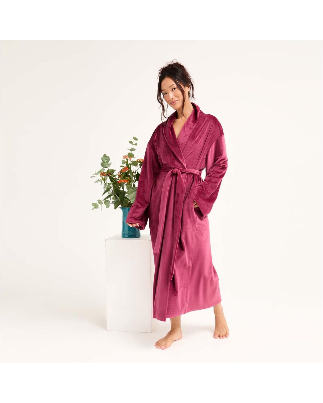 Pretty You London Purple Velour Longline Robe