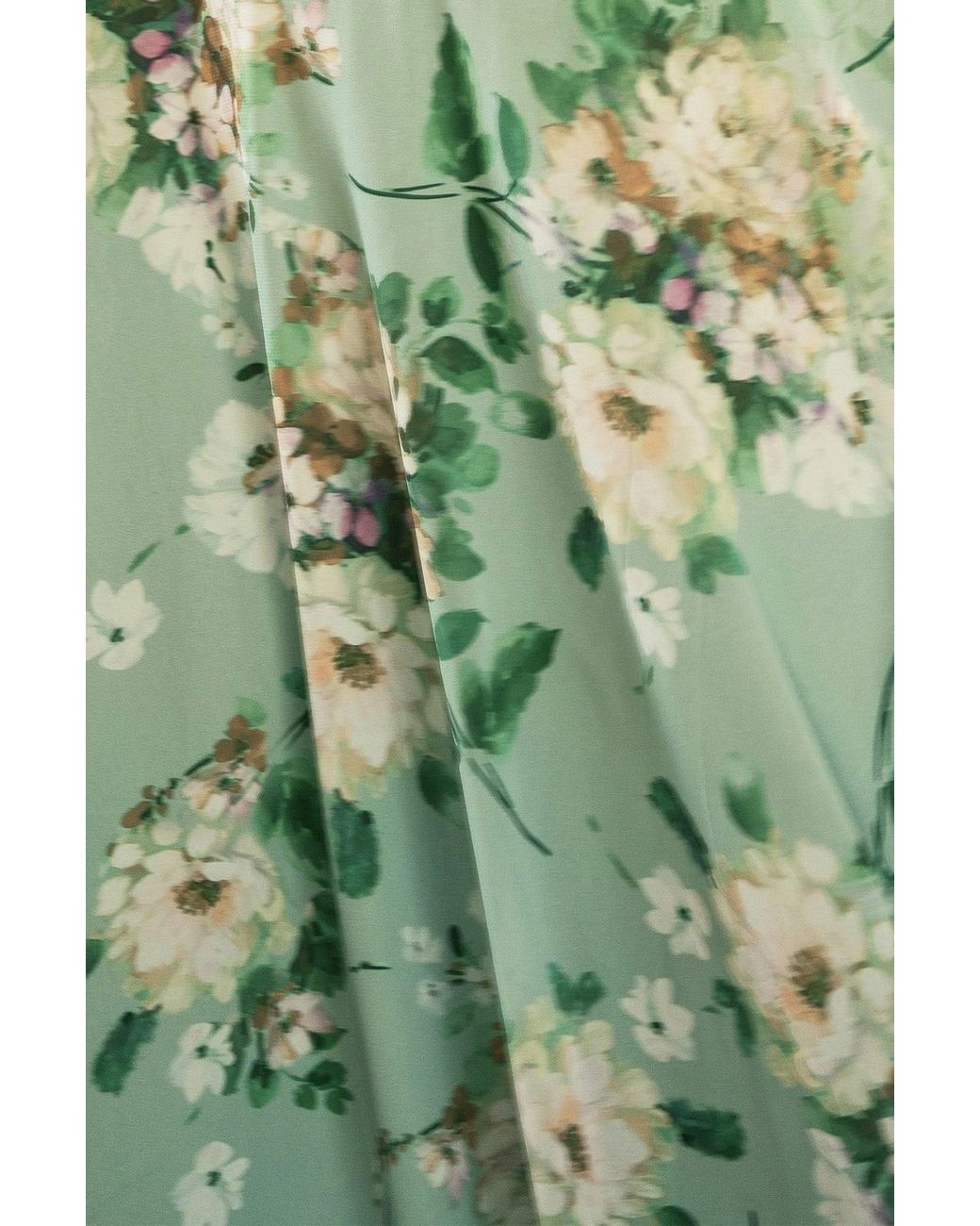 Yumi' Green Mint Floral Tea Dress With Front Ties