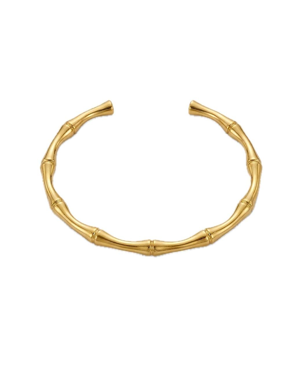 Elk & Bloom White 14K Band Bamboo Stackable Bangle