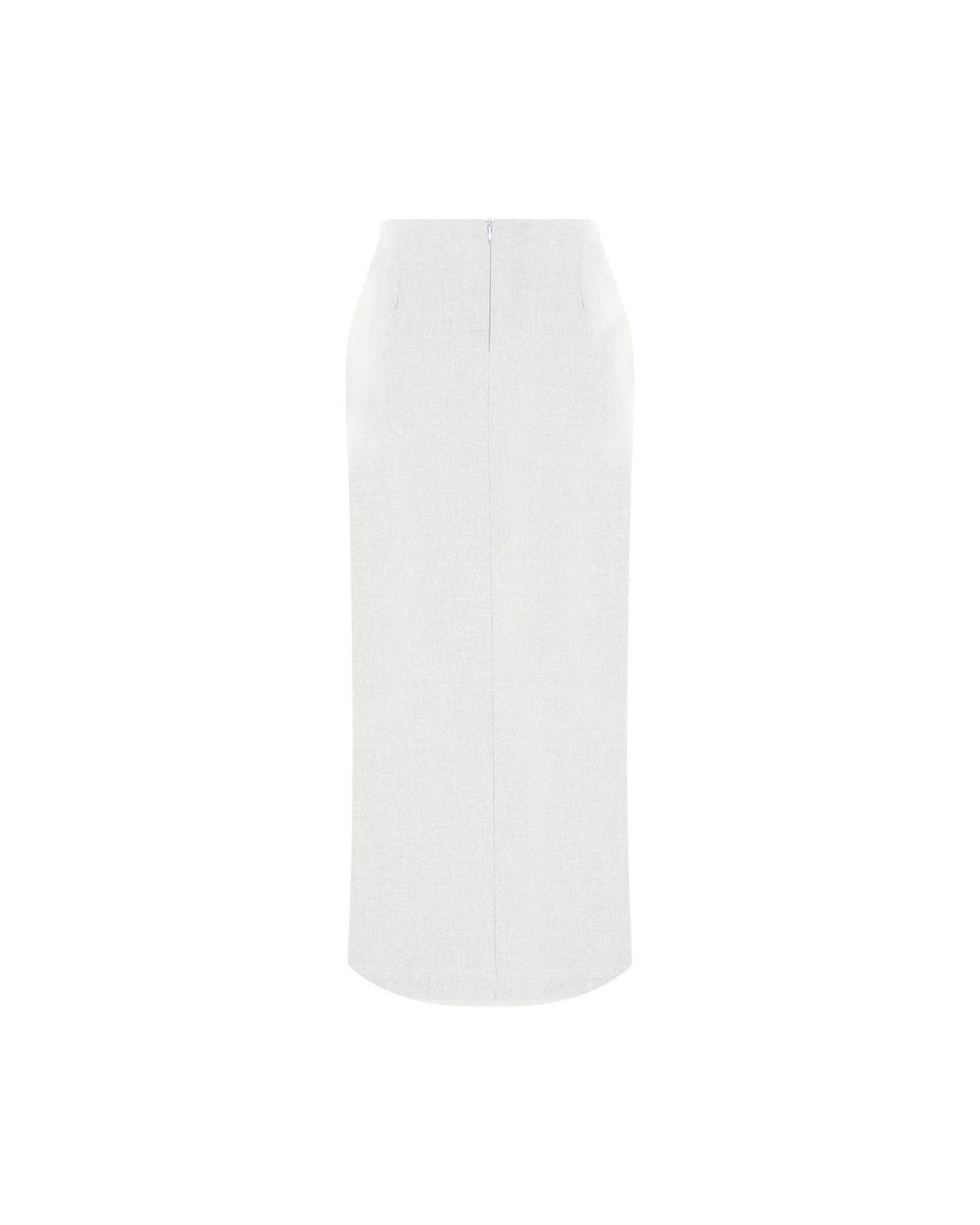 NAZLI CEREN White Lea Maxi Skirt
