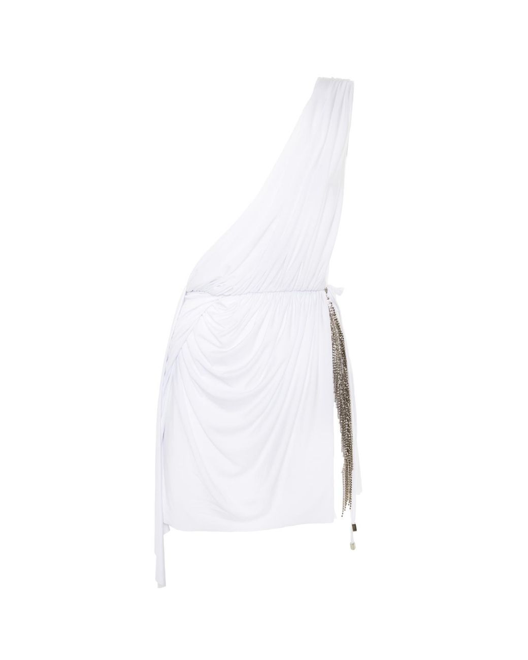Brenda Agradi White One-Shoulder Beach And Party Mini Dress