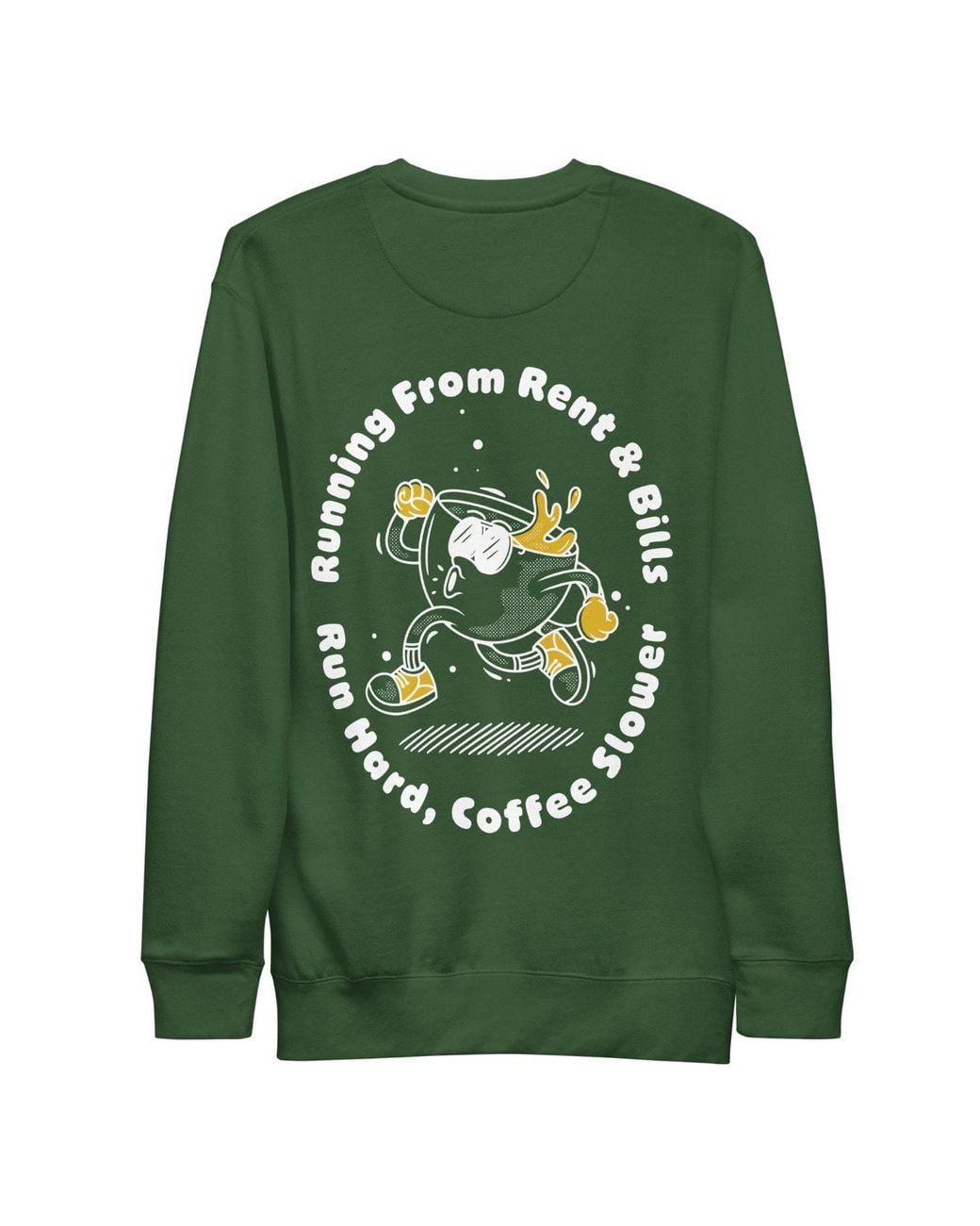 Anchor and Crew Green Forest Gustatory Coffee Over Bills Cotton Blend Embroidered Sweatshirt