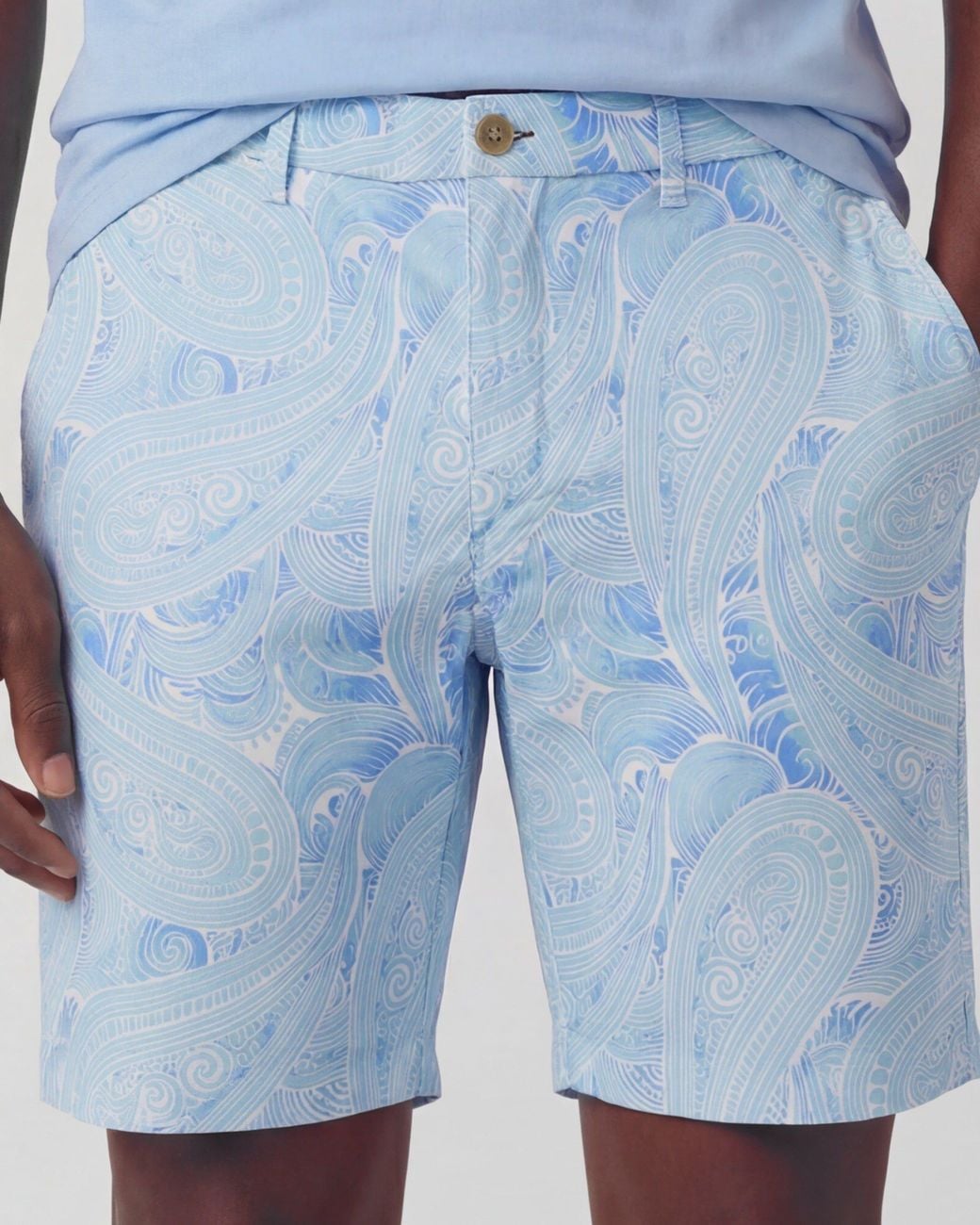 Lords of Harlech Blue Clyde Marakesh Paisley Flat Front Short for men