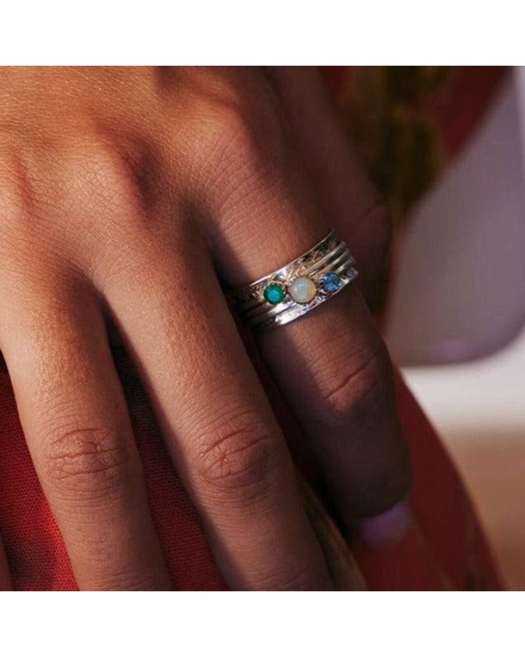 Charlotte's Web Jewellery Green Pure Soul Silver Spinning Ring