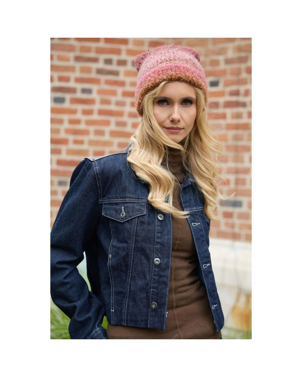 Saachi Brown Gradient Knit Beanie