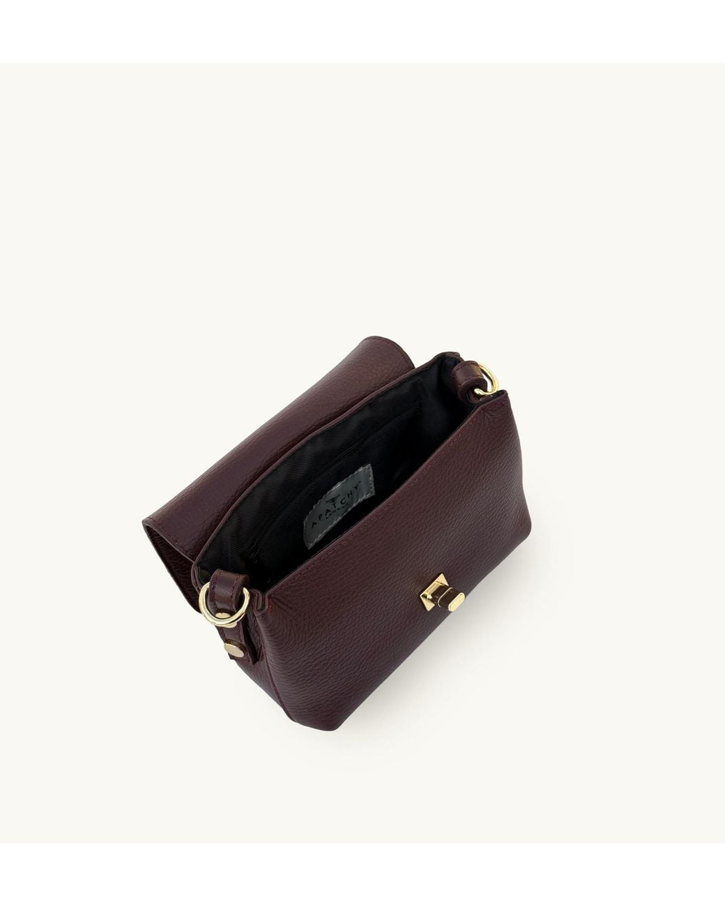Apatchy London Purple The Maisie Mini Burgundy Leather Bag