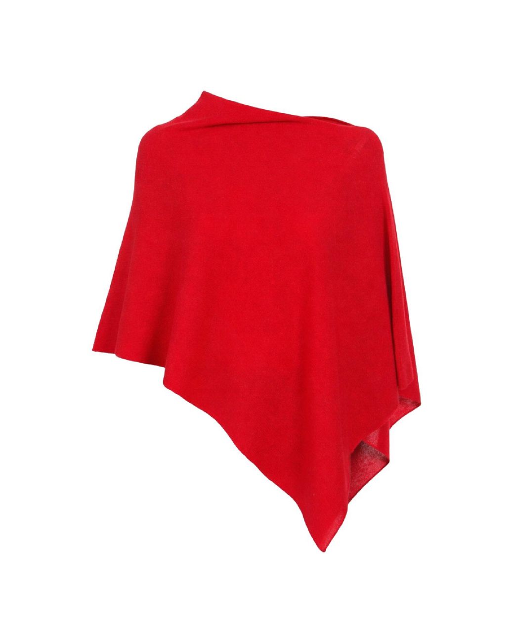 I Rocchi Cashmere Red Pure Cashmere Lightweight Poncho