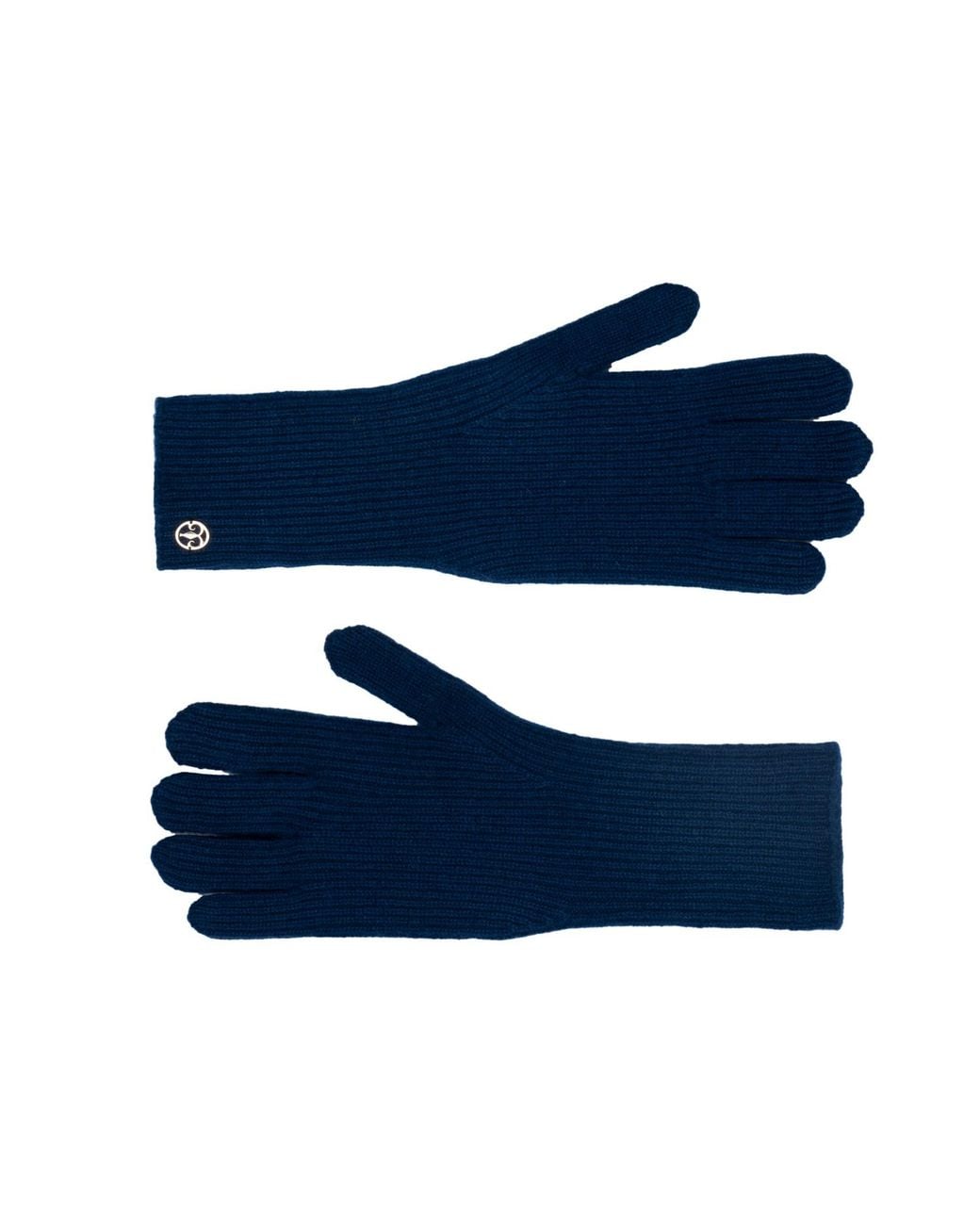 Bel Cashmere Blue Cashmere Ribbed Denim Gloves for men