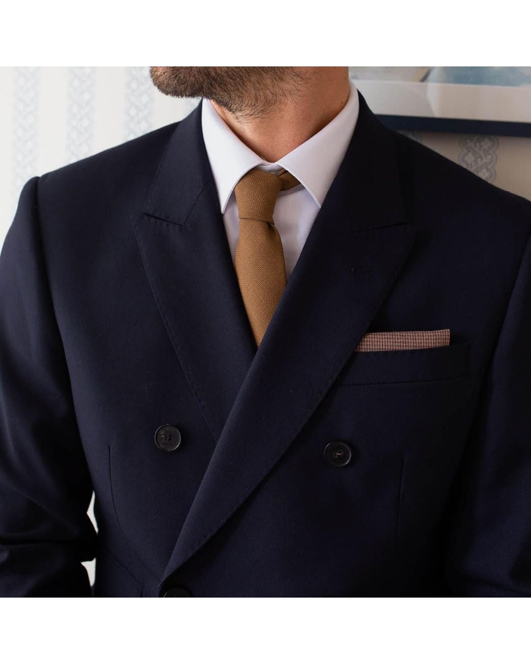 LE COLONEL Brown Neutrals Tiramisu Italian Wool Tie for men
