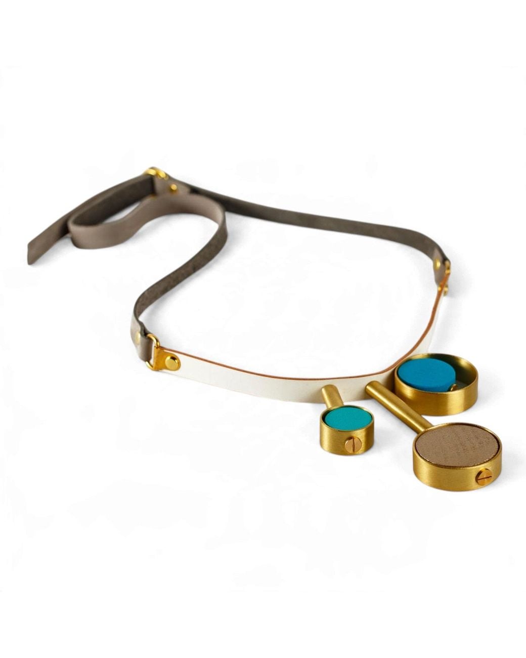 Svetlana Vukov Blue Neutrals&Sand Triple Pulse Necklace