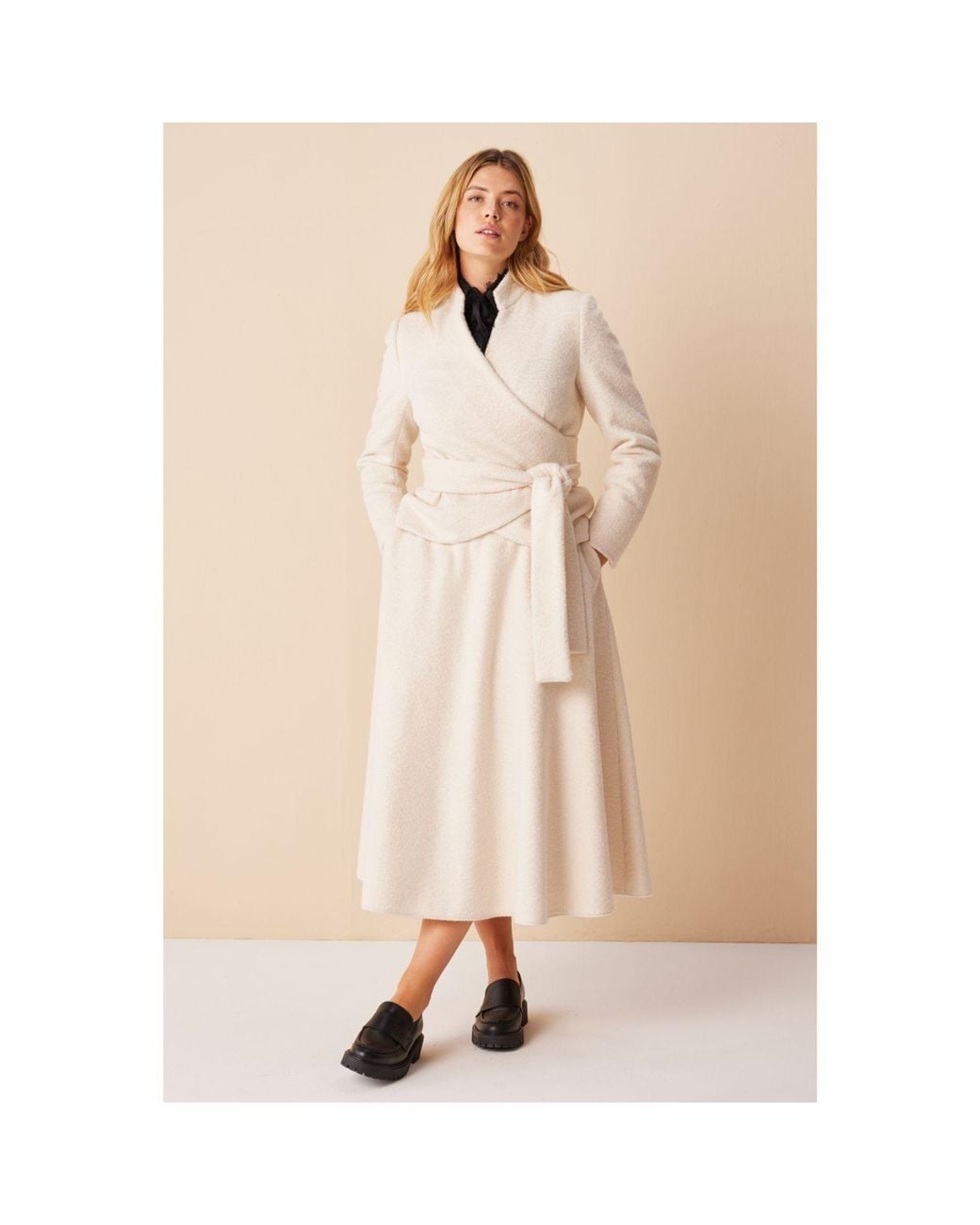 Marianna Déri Natural Bouclé Maxi Skirt Creme
