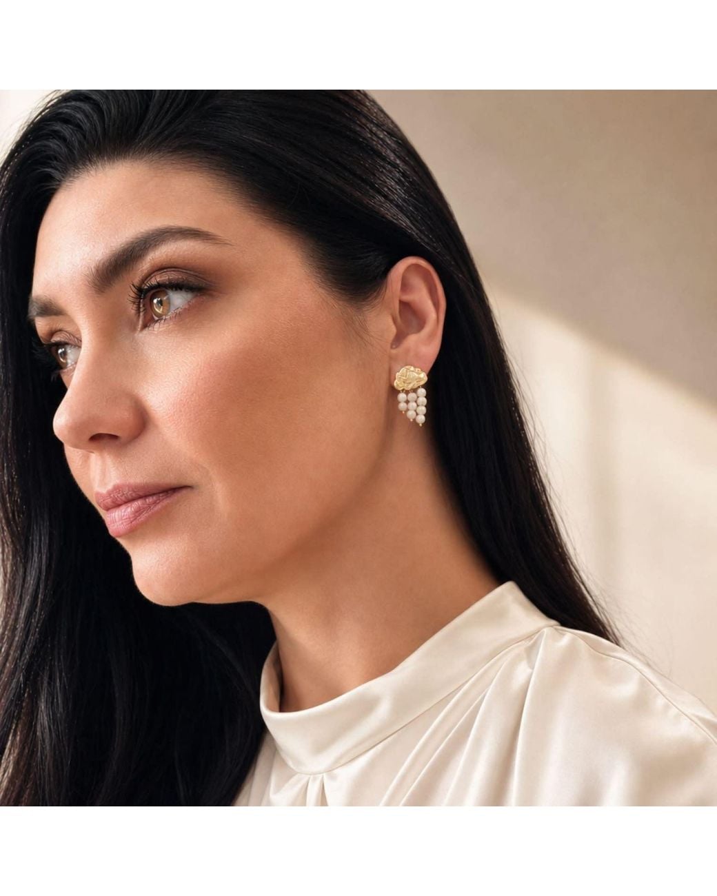 Way to Chic Metallic Cloud With Sea Bamboo Statement Earrings