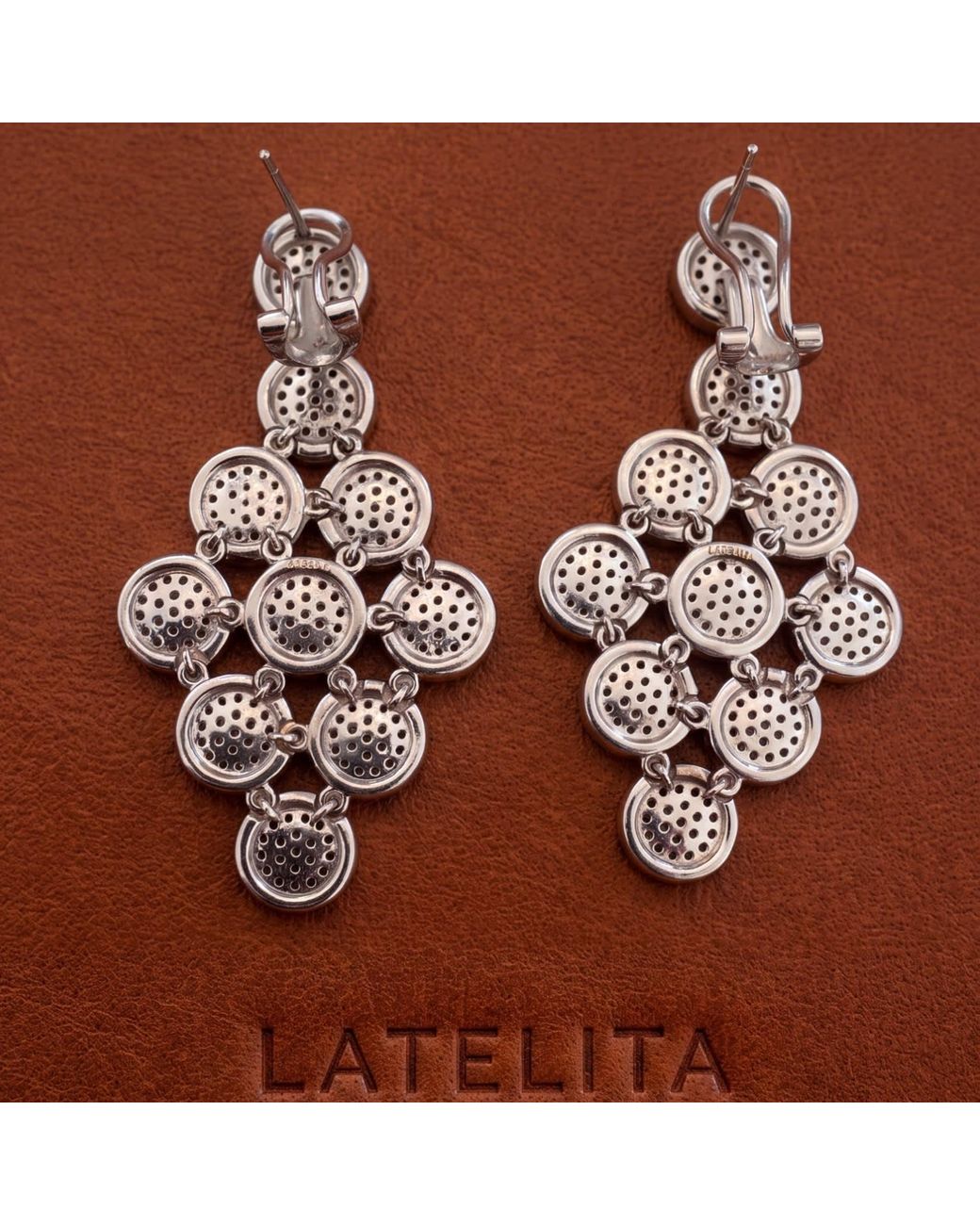 Latelita London Metallic Mirage Disc Cascading Drop Earrings
