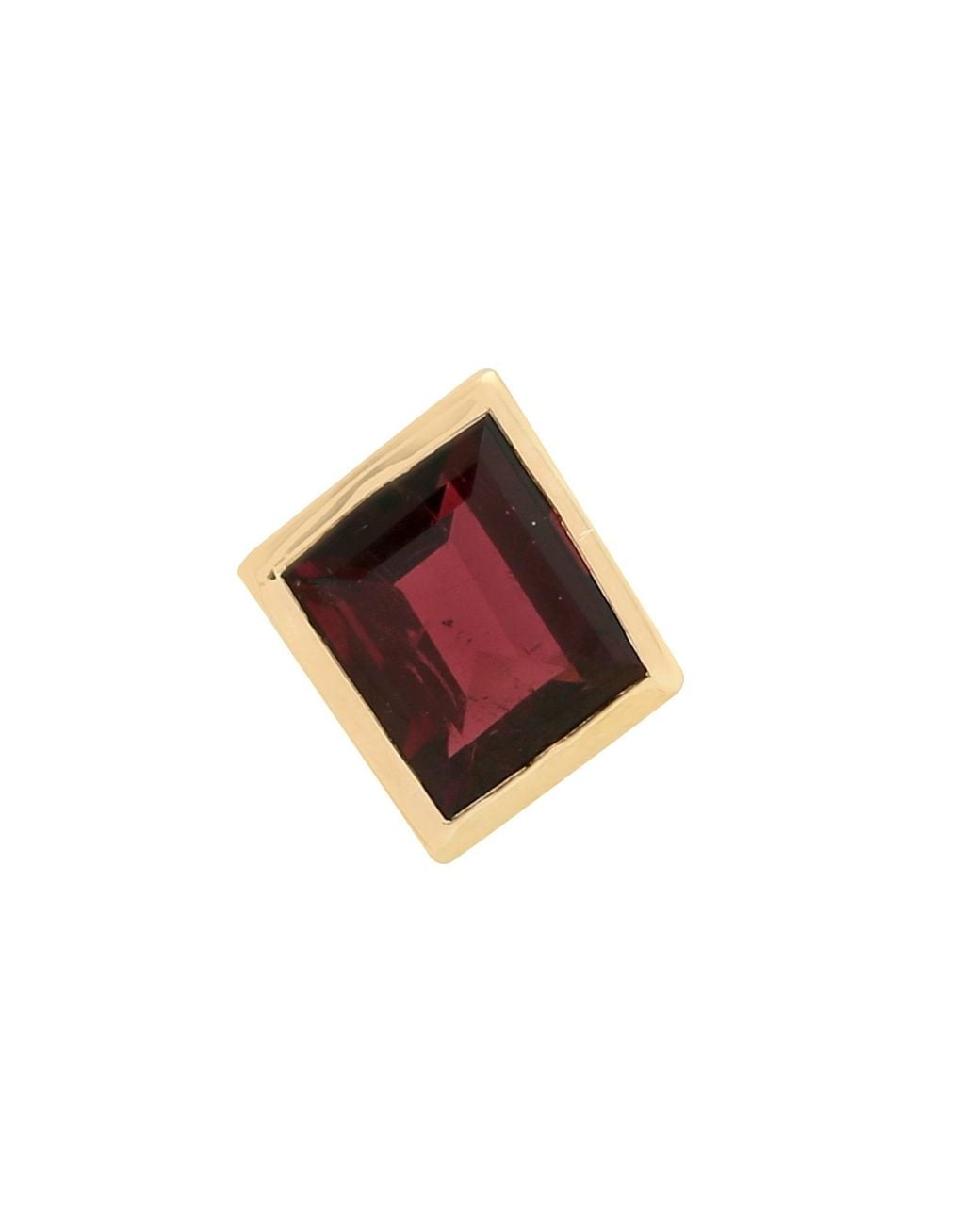 Artisan Red 18K Emerald Cut Tourmaline Bezel Set Pendant