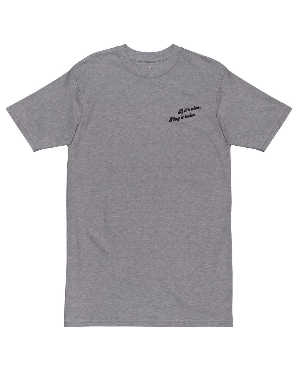 Anchor and Crew Gray Heather If It's Nice Play It Twice Disco! Heavy Cotton Embroidered T-Shirt