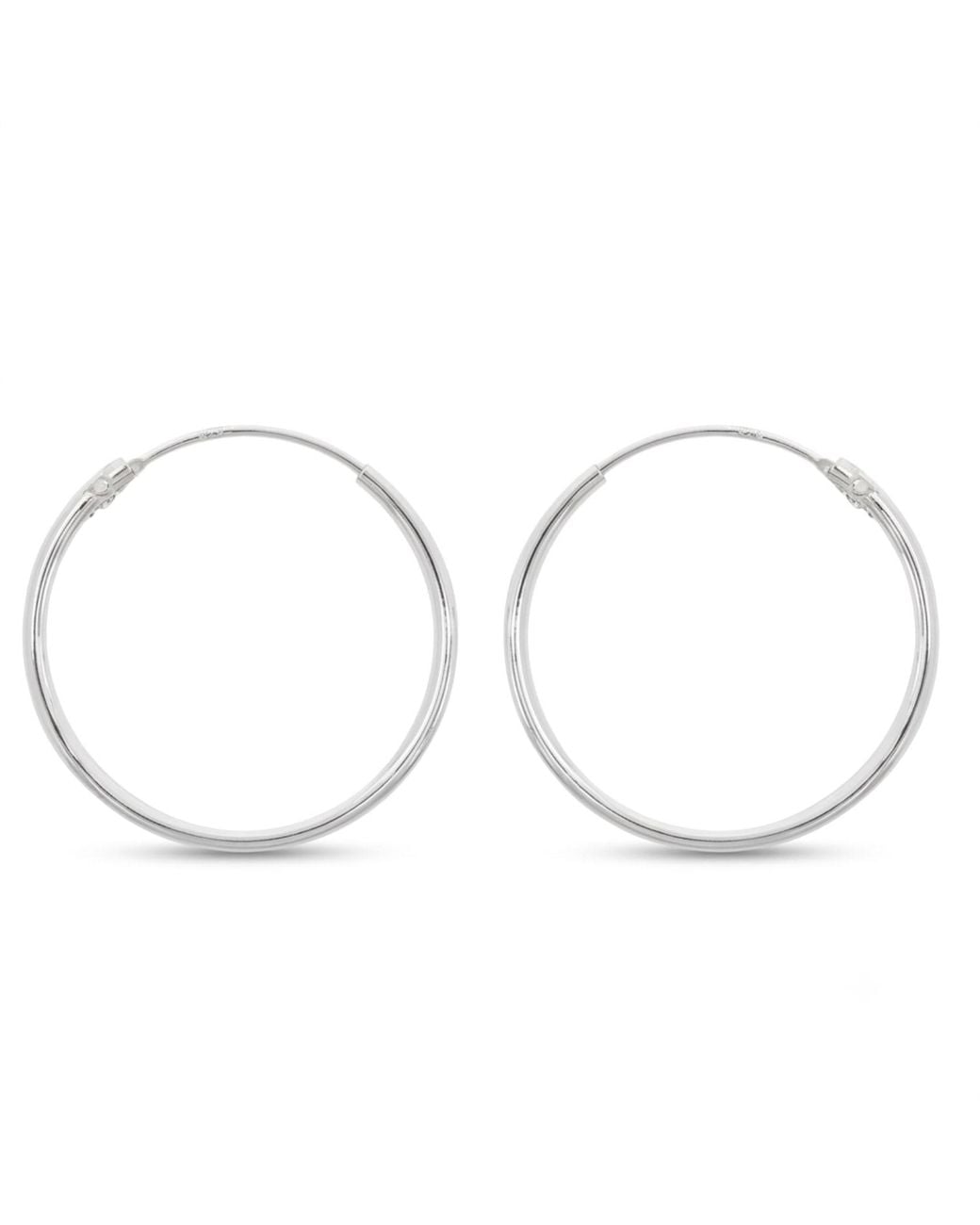 Spero London Metallic Sterling Essential Hoop Earrings