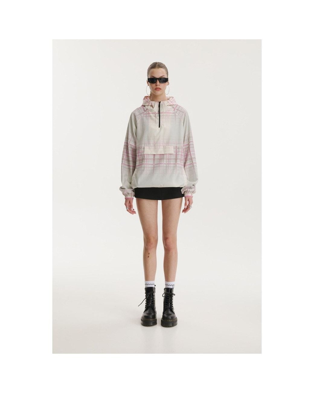 mysimplicated Gray Neutrals Water Repellent Windbreaker Elia Check Design W