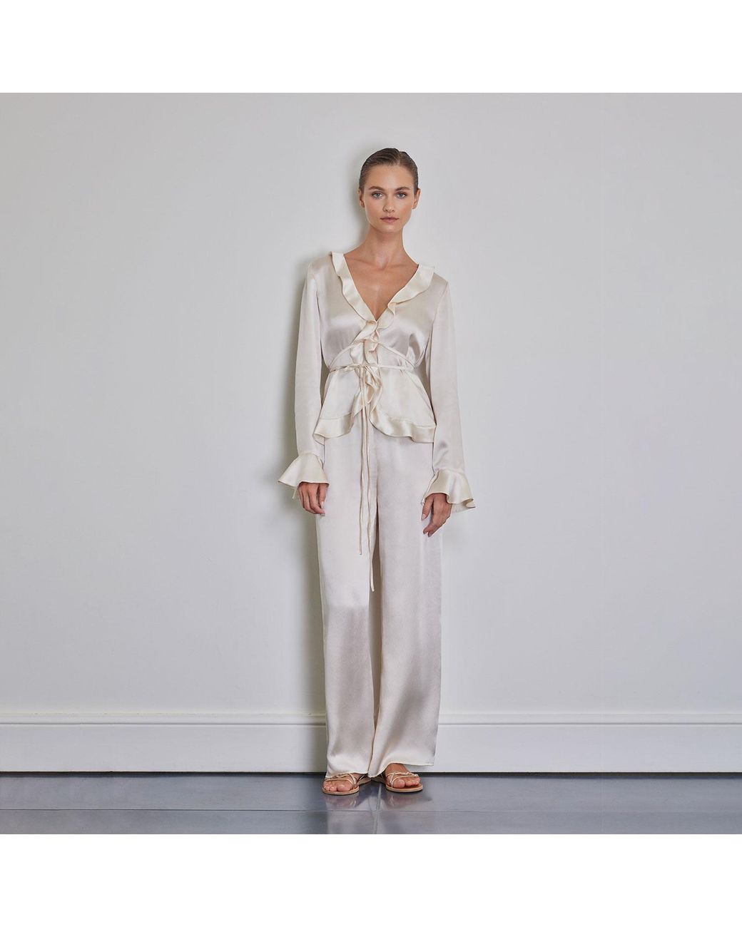 Anse Victorin Gray Emma Silk Pants