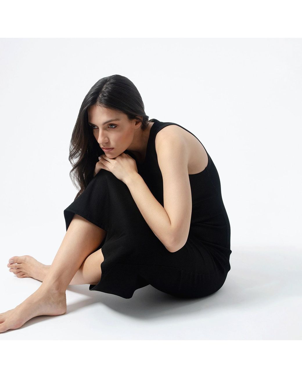 Audrey Vallens Black Urban Rib Dress