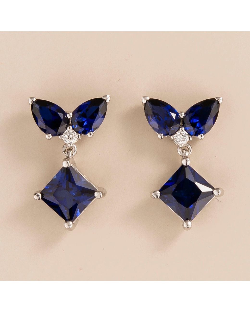 Juvetti Blue Amore Earrings Sapphire & Diamonds