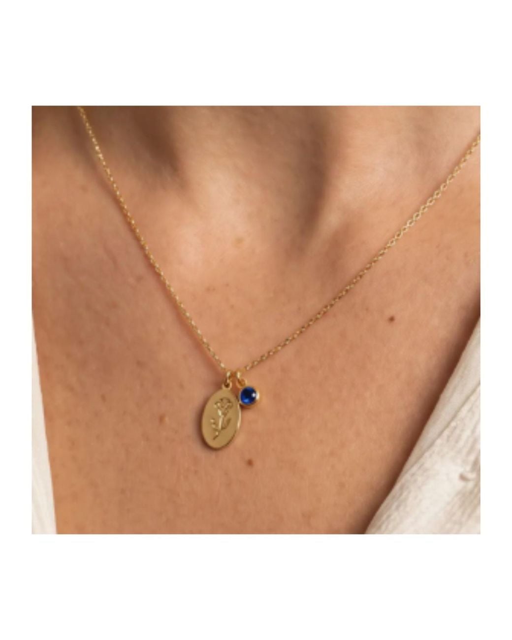 Argento Vivo Metallic September Birthstone Charm Necklace