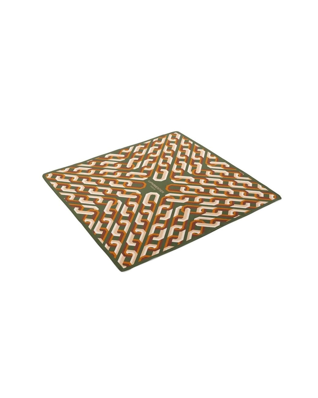 Le Parmentier Natural Chain Motif Bandana Silk Scarf