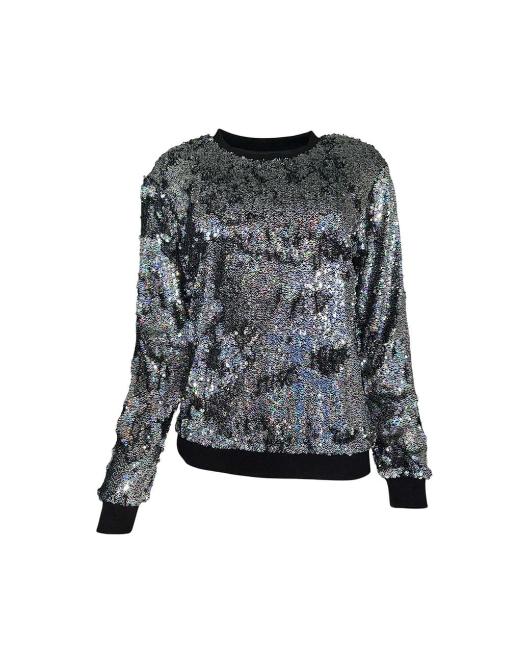 Any Old Iron Black Holographic Glitter Forever Sequin Sweatshirt