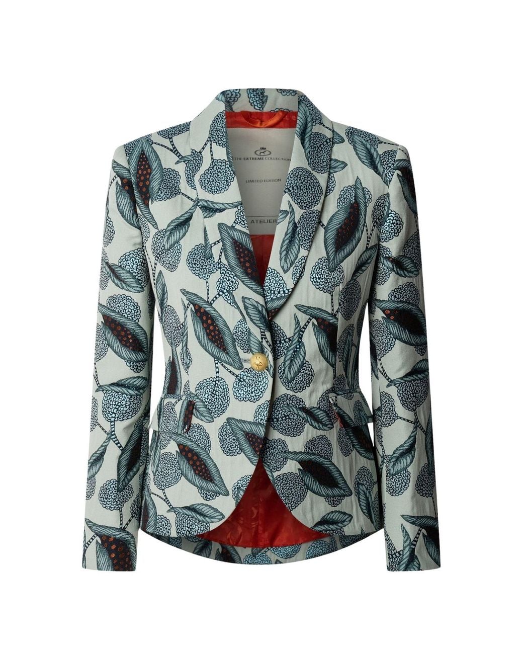 The Extreme Collection Green Floral Printed Tailored Blazer