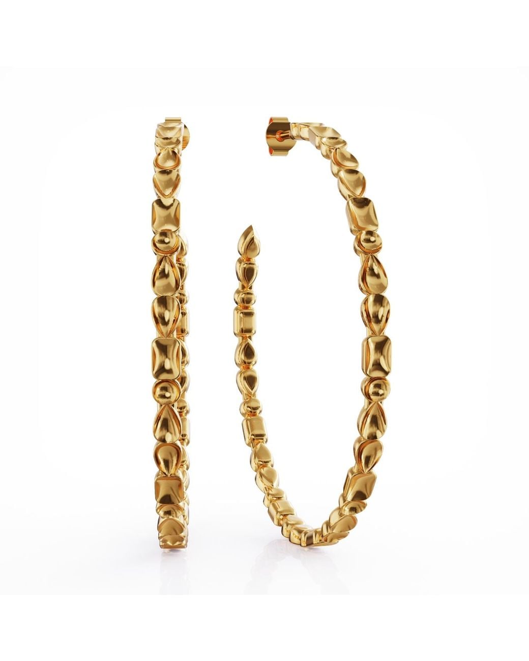 Linda Fiore Metallic Adeline Hoop Earrings Vermeil