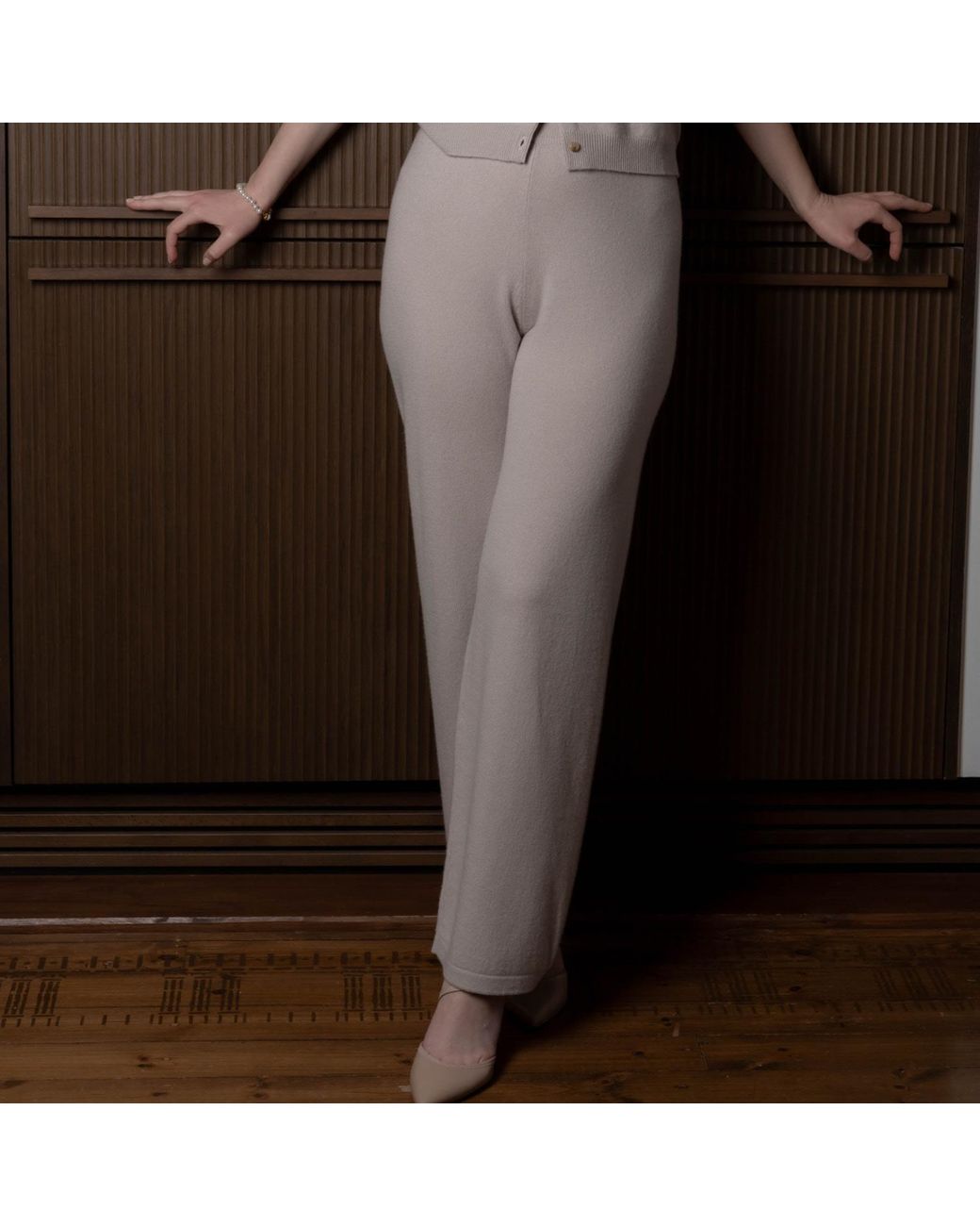 Fiora Muse Purple Wide Leg Cashmere Pants