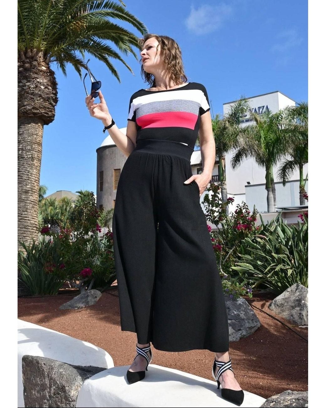 Frock Tales Black Breeze Flared Cropped Trouser